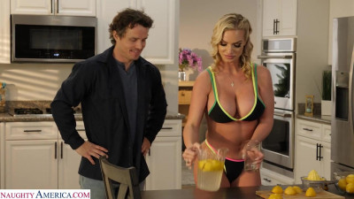 Big tit blonde Rachael Cavalli fucks the repairman after lemonade